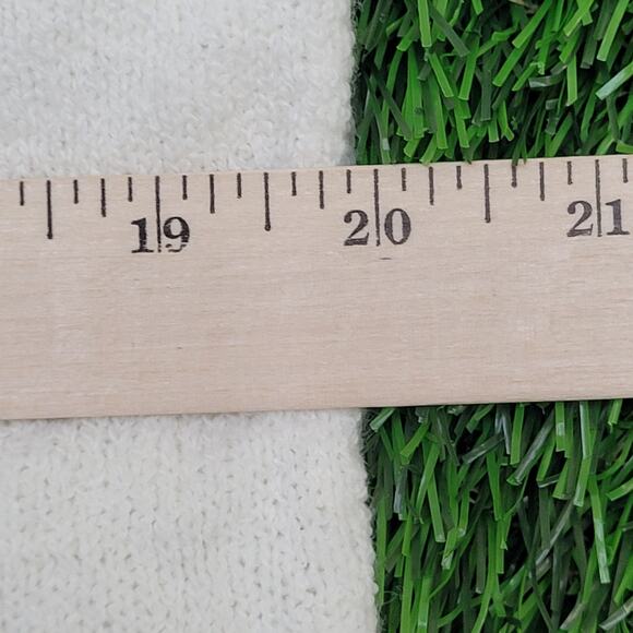 Vintage 90s MOD Sweater Womens Medium 20x23 White TanJay - Picture 6 of 12